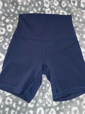 Lululemon High-Waist Navy Biker Shorts